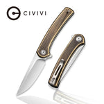 C19026B-2 Civivi Mini Asticus | Black Hand Rubbed Brass Handle