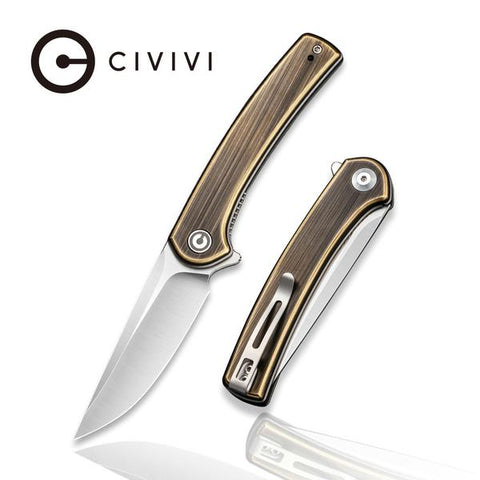 C19026B-2 Civivi Mini Asticus | Black Hand Rubbed Brass Handle