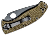 C122PODBK Spyderco Tenacious OD GREEN FRN Plain Edge Folding Knife