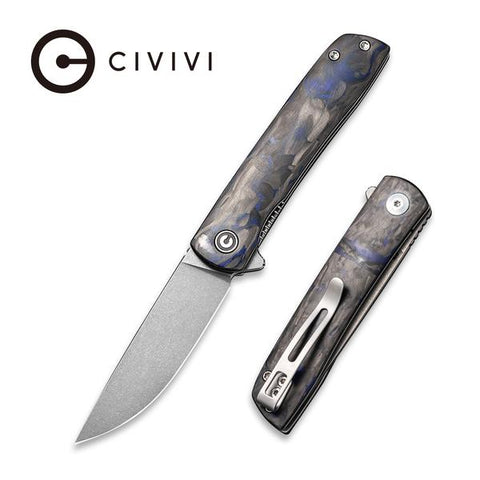 C20009B-A Civivi Bo Flipper Knife Carbon Fiber Blue Handle