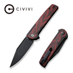 CIVIVI Cachet Black Steel Handle With Red & Black G10 Inlay