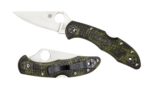 C11ZFGR Spyderco Delica 4 Zome Green Folding Knife