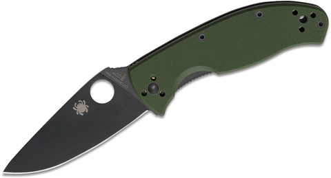 C122GPBGR Spyderco Tenacious Green Plain Edge Folding Knife