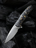 2009A WE Knife Co. Kitefin LE Knife Golden Shredded  CF (3.24" Hand Satin)