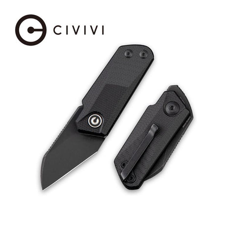 C2108B Civivi Ki-V Slip Joint Knife - Black G10 Handle