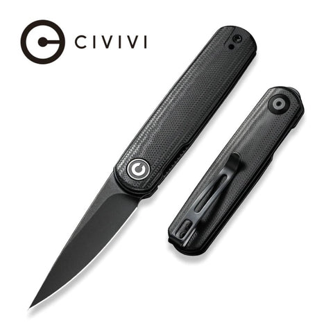 CIVIVI Lumi Front Flipper Knife Black/Black G10 Handle