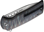 We Knife Company Ferrum Forge Mini Malice | Flamed Tiger stipe titanium handles