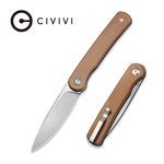 C20010B-A Civivi Stylum Front Flipper / Slip Joint | Brown Micarta Handle |