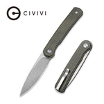 C20010B-C Civivi Stylum Front Flipper / Slip Joint | Dark Green Micarta Handle |