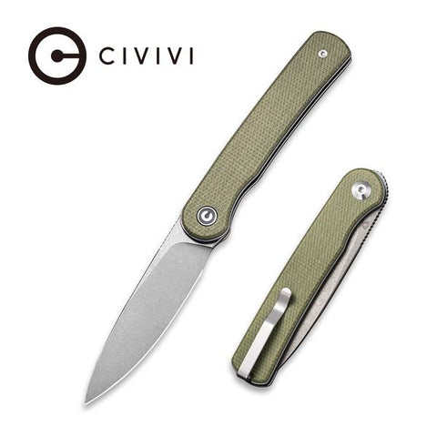 C20010B-B Civivi Stylum Front Flipper / Slip Joint | Olive Micarta Handle |