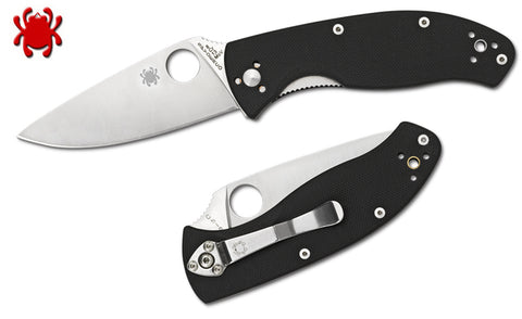 Spyderco Tenacious C122GP Satin Blade G10 Handle Folding Knife